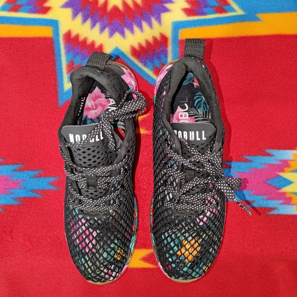 Nobull Floral Mesh Runner Midnight Tropical Sneakers Us Men's 6.5 Women's 8